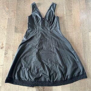 Garnet Hill Sundress V Neck Lace Hem‎ Classic 100% Cotton A Line Size 8P